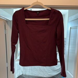 Express Deep Burgundy Long Sleeve Top